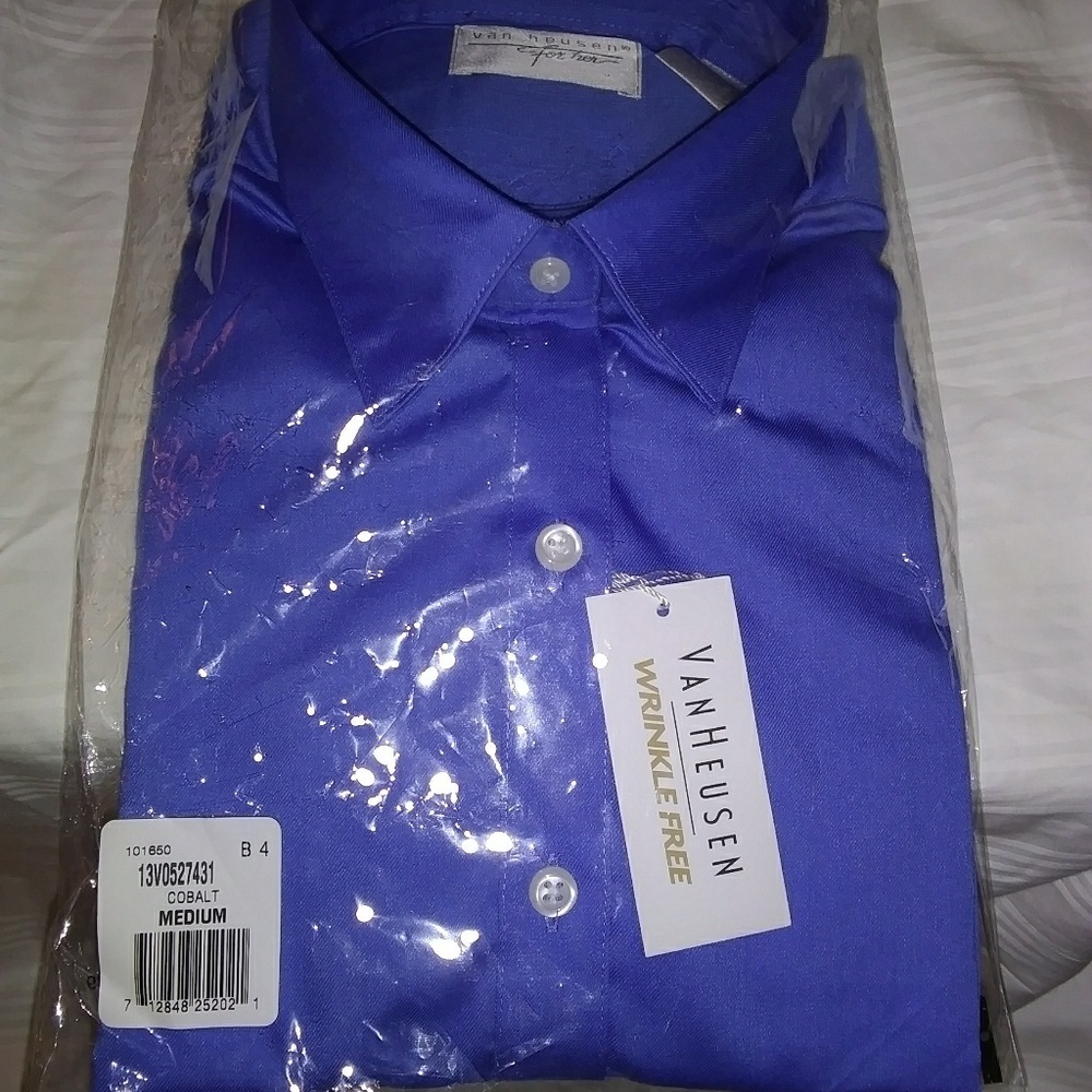 Van Heusen 3/4 Sleeve Twill Shirt 13V0527 Med 8-10